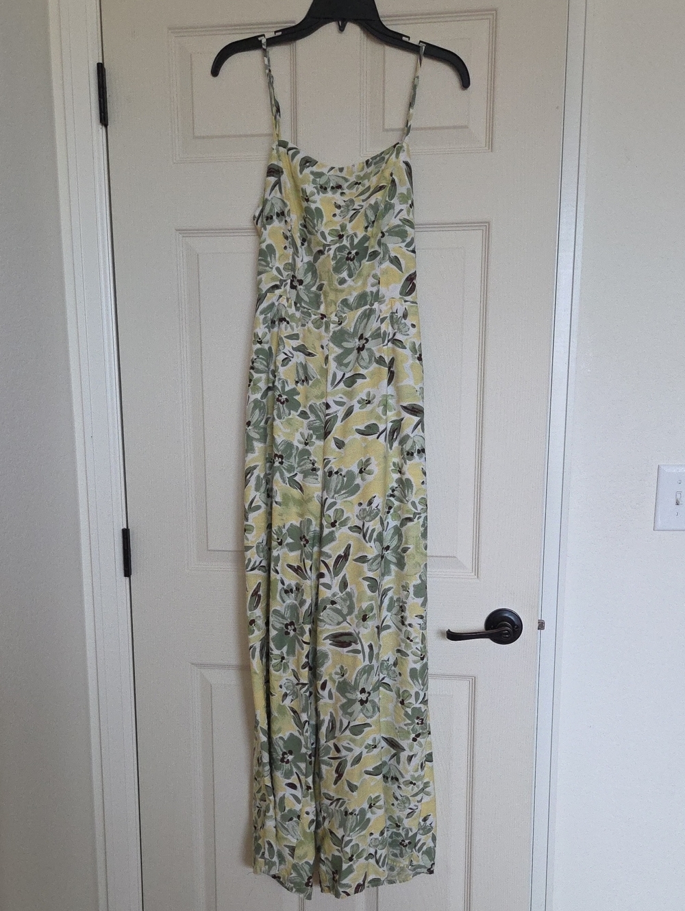 Kori Yellow and Green Floral Spaghetti-Strap Maxi Dress
